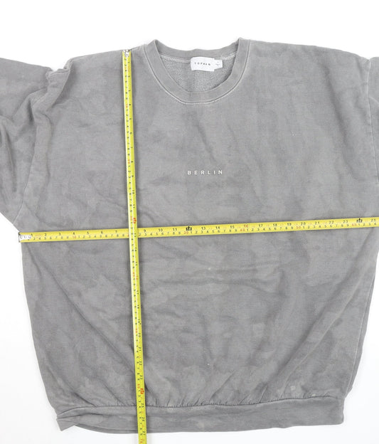 Topman Men’s Grey Berlin Crew Neck Pullover Sweatshirt Size L