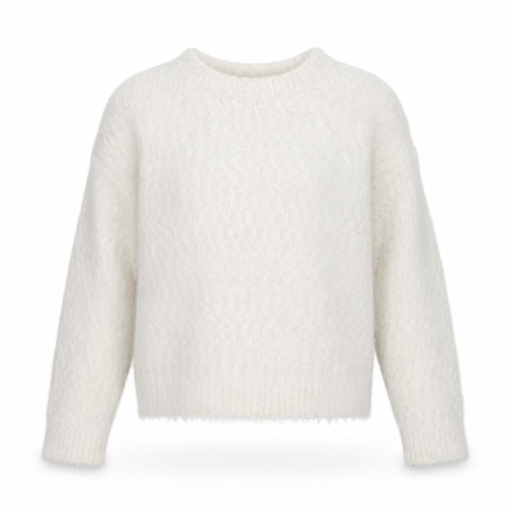 Marks and Spencer Women Ivory Chunky Knit Crew Neck Jumper XS