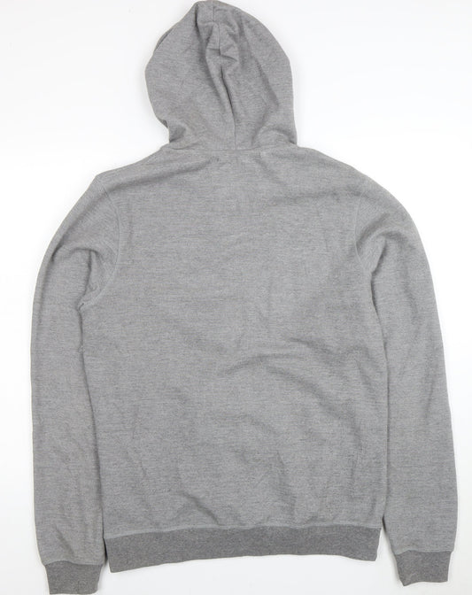 Diesel Men's Grey Full Zip Hooded Sweatshirt Size L Logo Hoodie