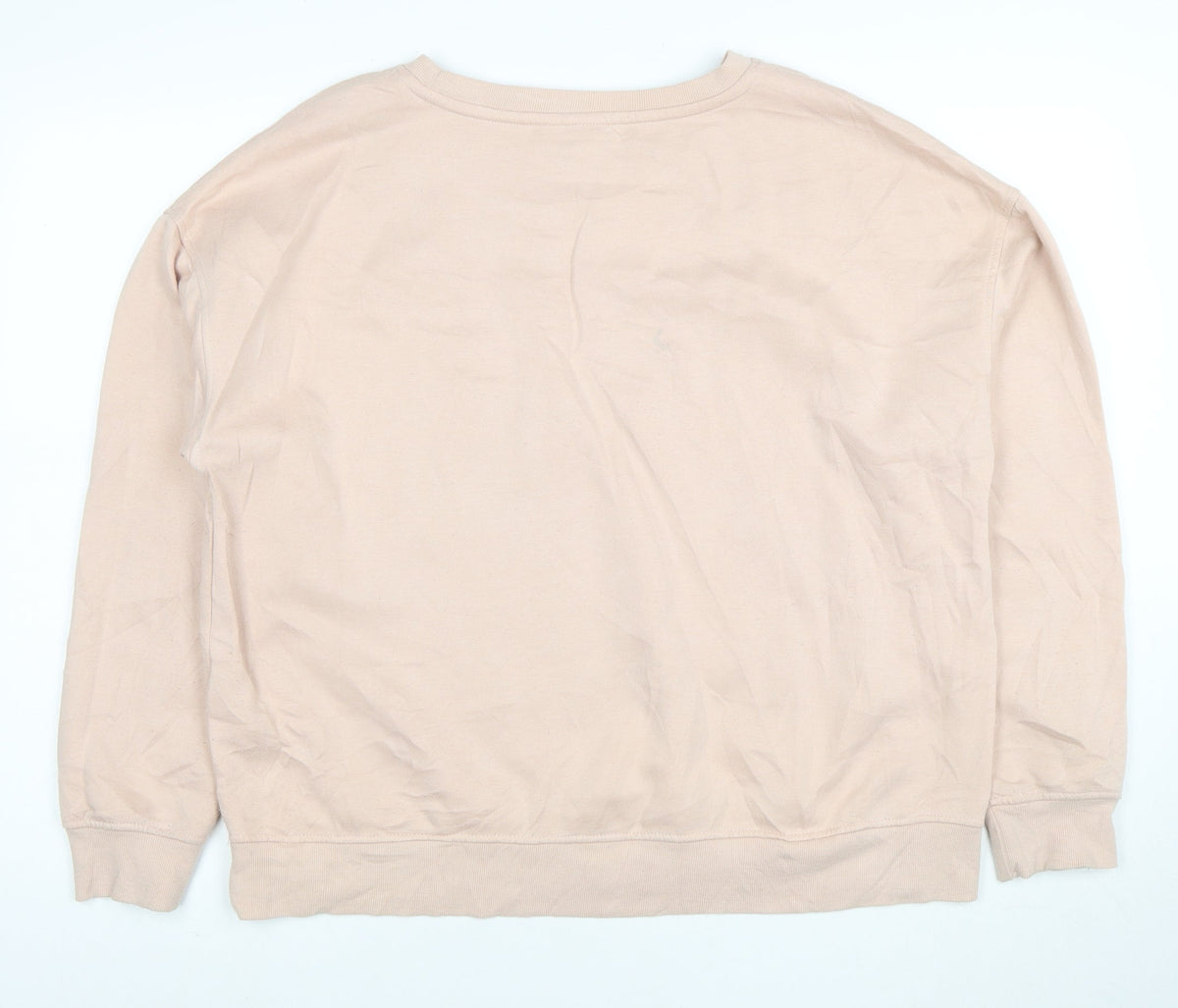 Back view of Disney Women Beige Minnie Mouse Pullover Sweatshirt, size 16 L