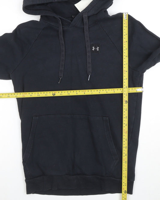Under Armour Boys Black XS Pullover Hoodie Cotton Blend Athletic