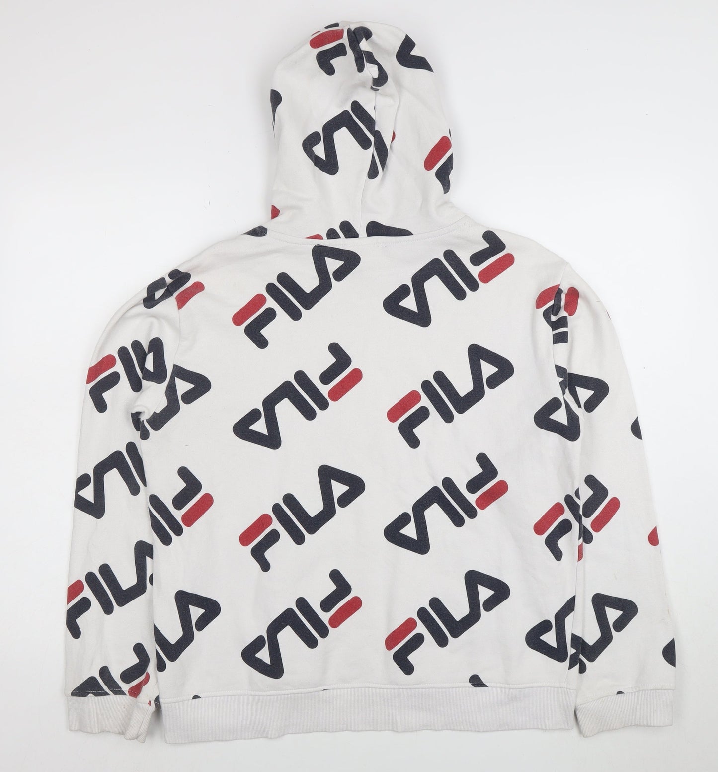 Fila Women’s White Logo Pullover Hoodie XXL Cotton Blend Casual