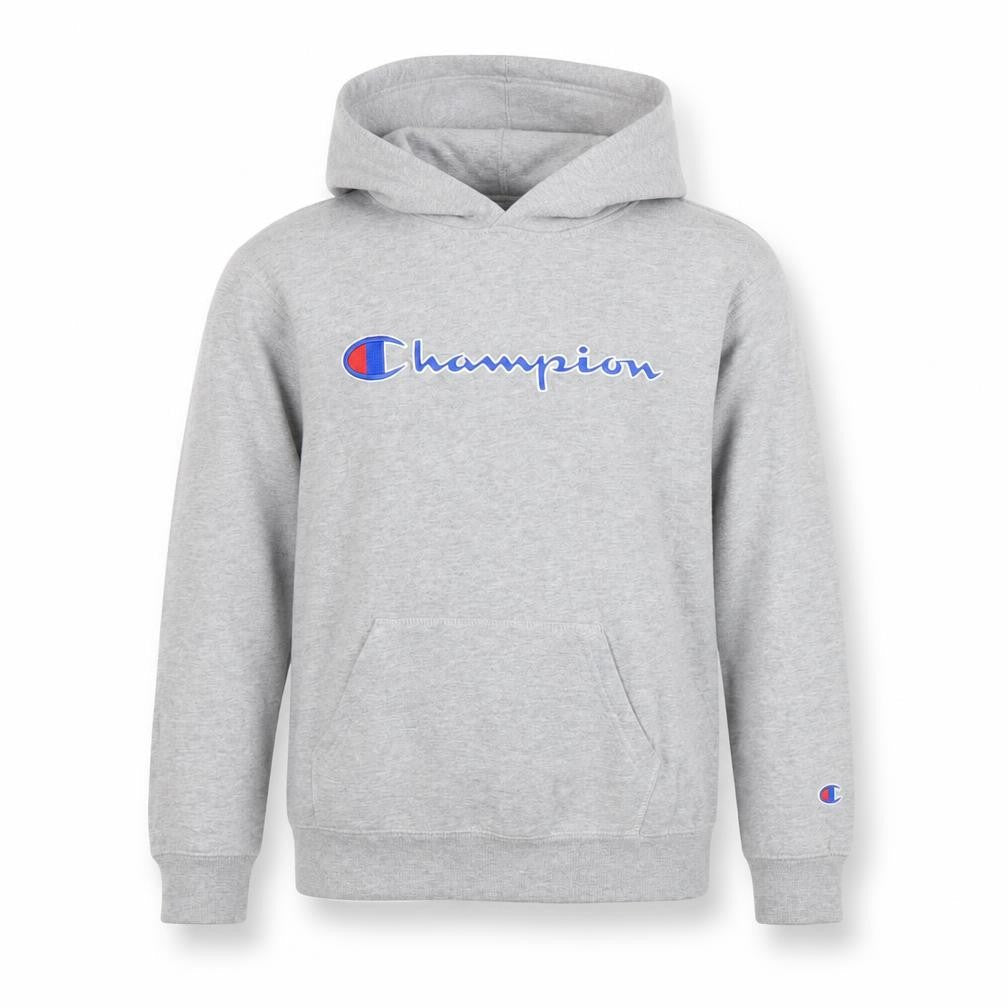 Champion Boys Grey Pullover Hoodie Size 7 Cotton Blend Logo Sweatshirt