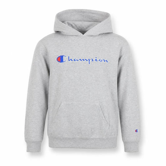 Champion Boys Grey Pullover Hoodie Size 7 Cotton Blend Logo Sweatshirt