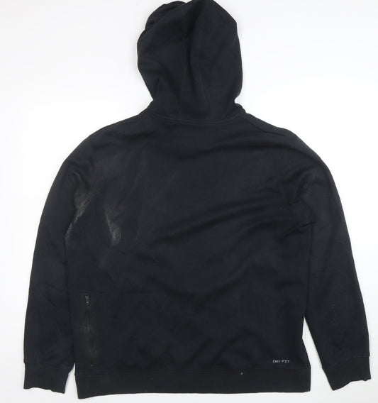 Jordan Men's Black Pullover Hoodie M Regular Fit Dri-Fit Sportswear