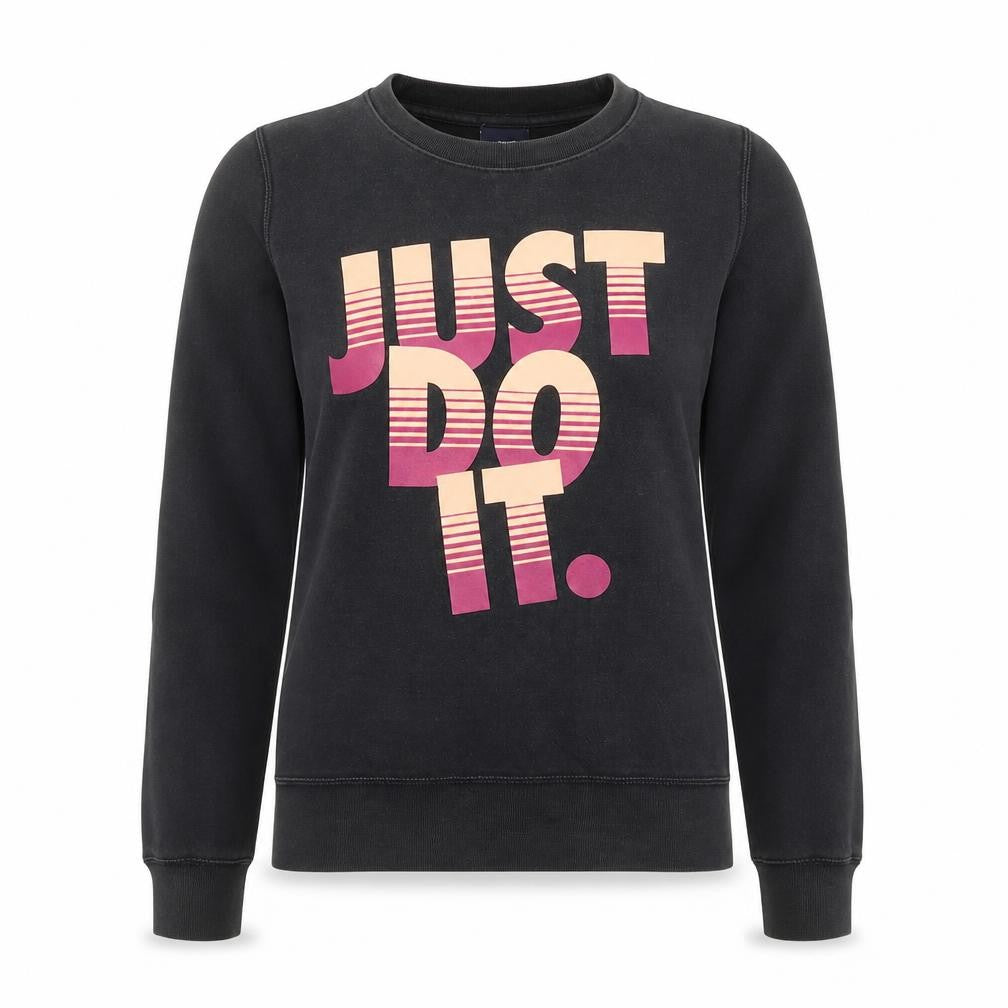 Nike Womens Black 'Just Do It' Pullover Sweatshirt Size S