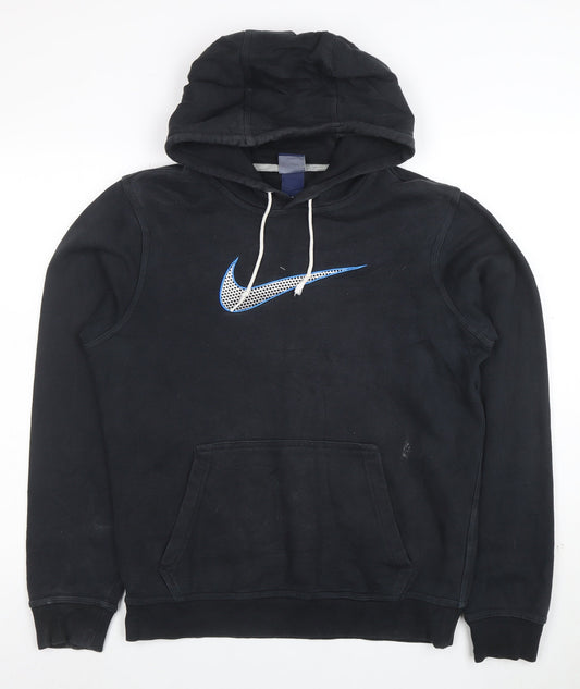 Nike Men's Black Pullover Hoodie S Regular Fit Graphic Logo