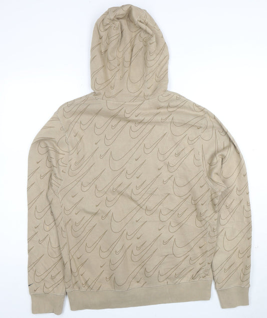 Nike Men's Beige Pullover Hoodie Small Graphic Sportswear