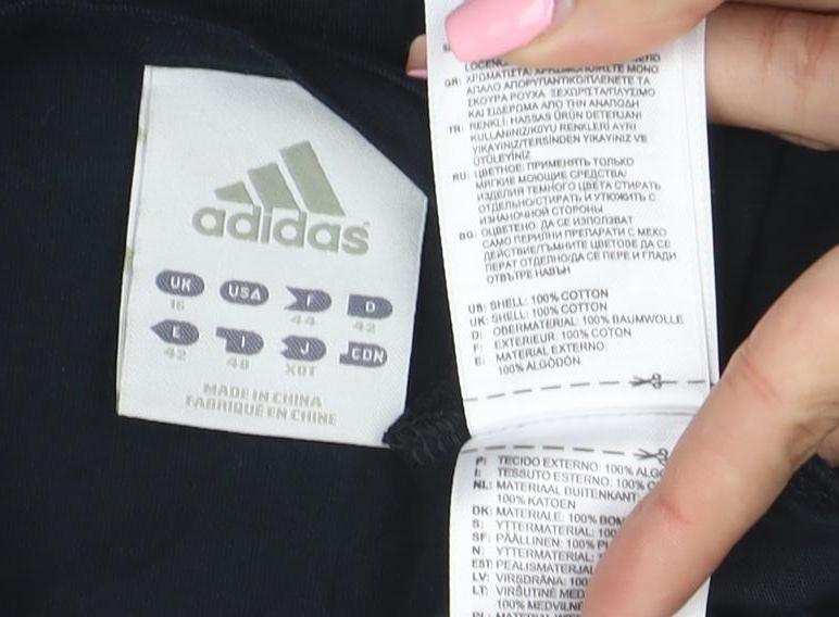 Adidas Womens Black Rhinestone Logo Tank Top Size L