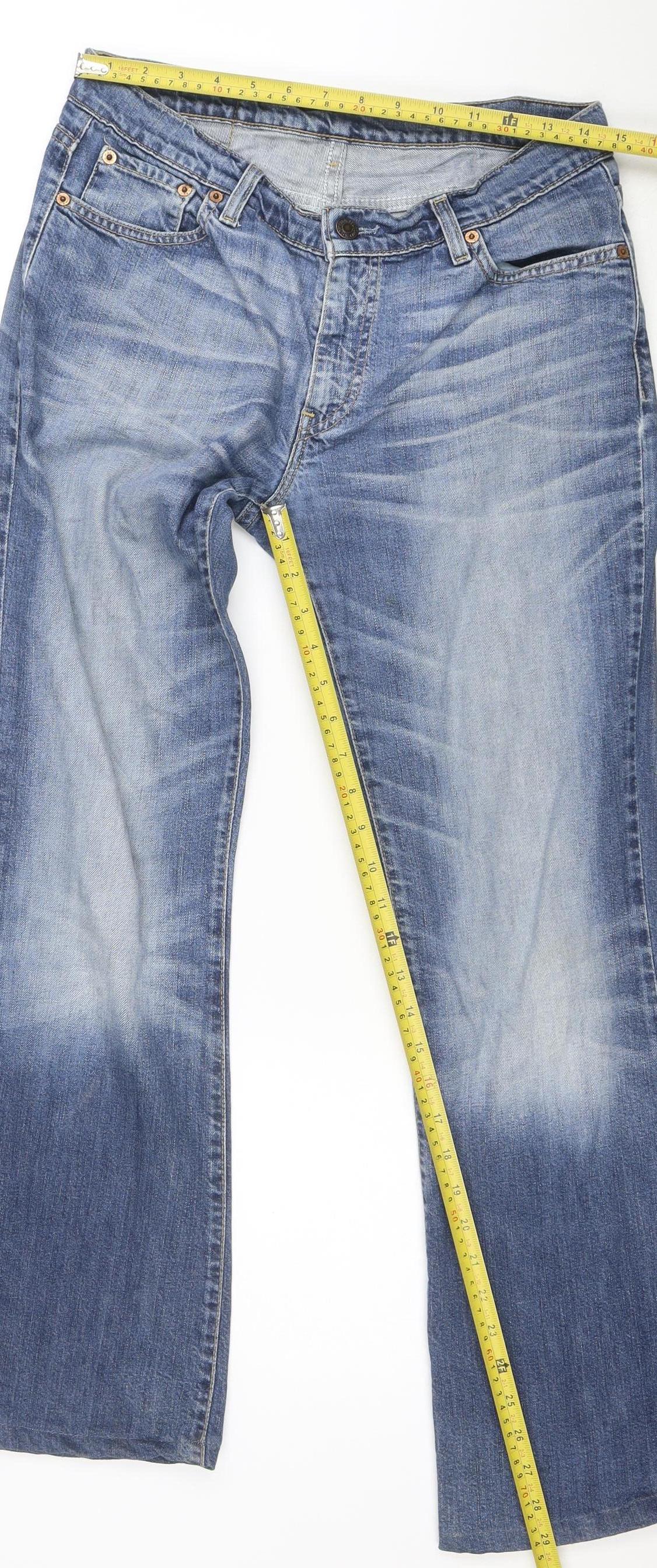 Levi’s Women Blue Flared Jeans Size 12 Regular Denim Mid Rise