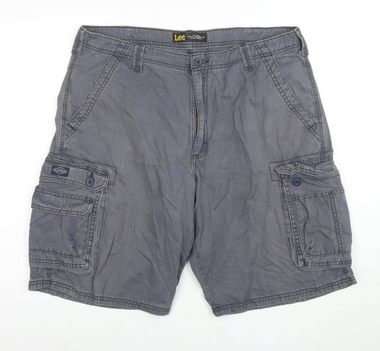 Lee Men's Grey 38 Cargo Cotton Shorts Casual Workwear