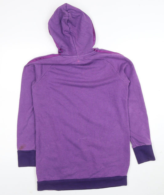 Adidas Women Purple Pullover Hoodie Sweatshirt UK S 8-10 Cotton Blend