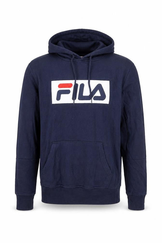 Fila Men's Blue XS Pullover Hoodie with Logo Print