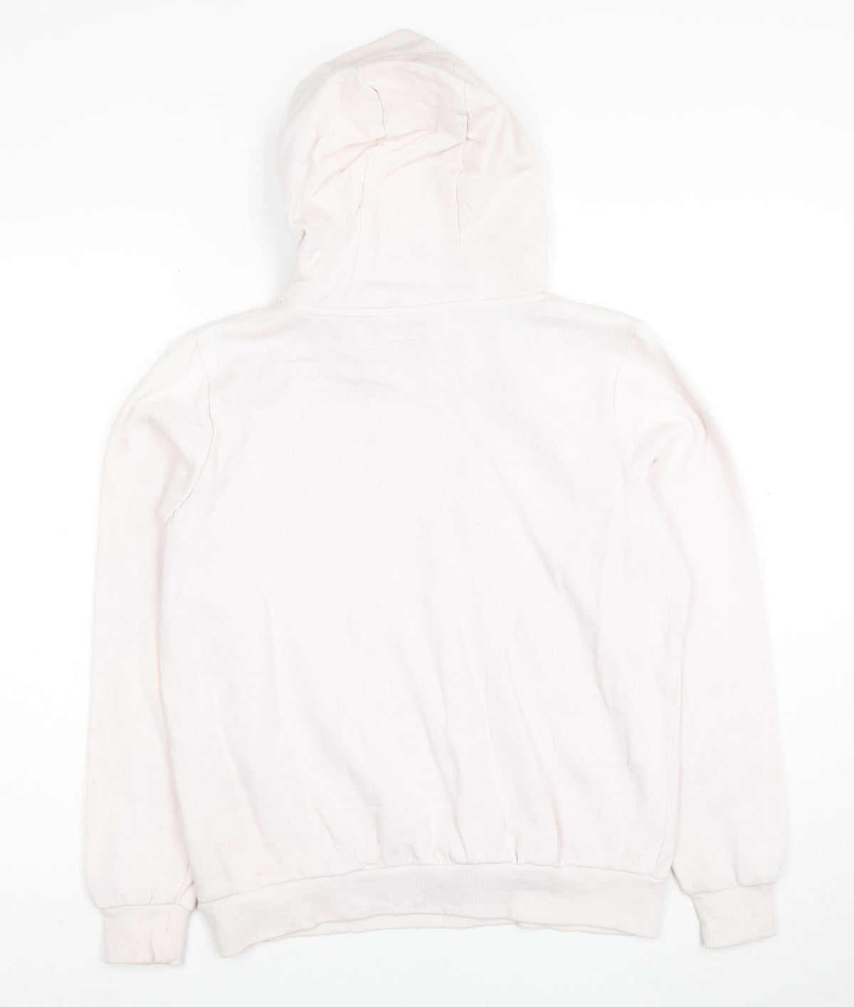 Close-up detail of Disney Mickey Mouse Women's Beige Hoodie S Love Always Wins Graphic