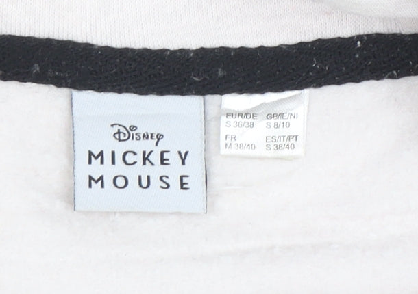 Brand and care label for Disney Mickey Mouse Women's Beige Hoodie S Love Always Wins Graphic