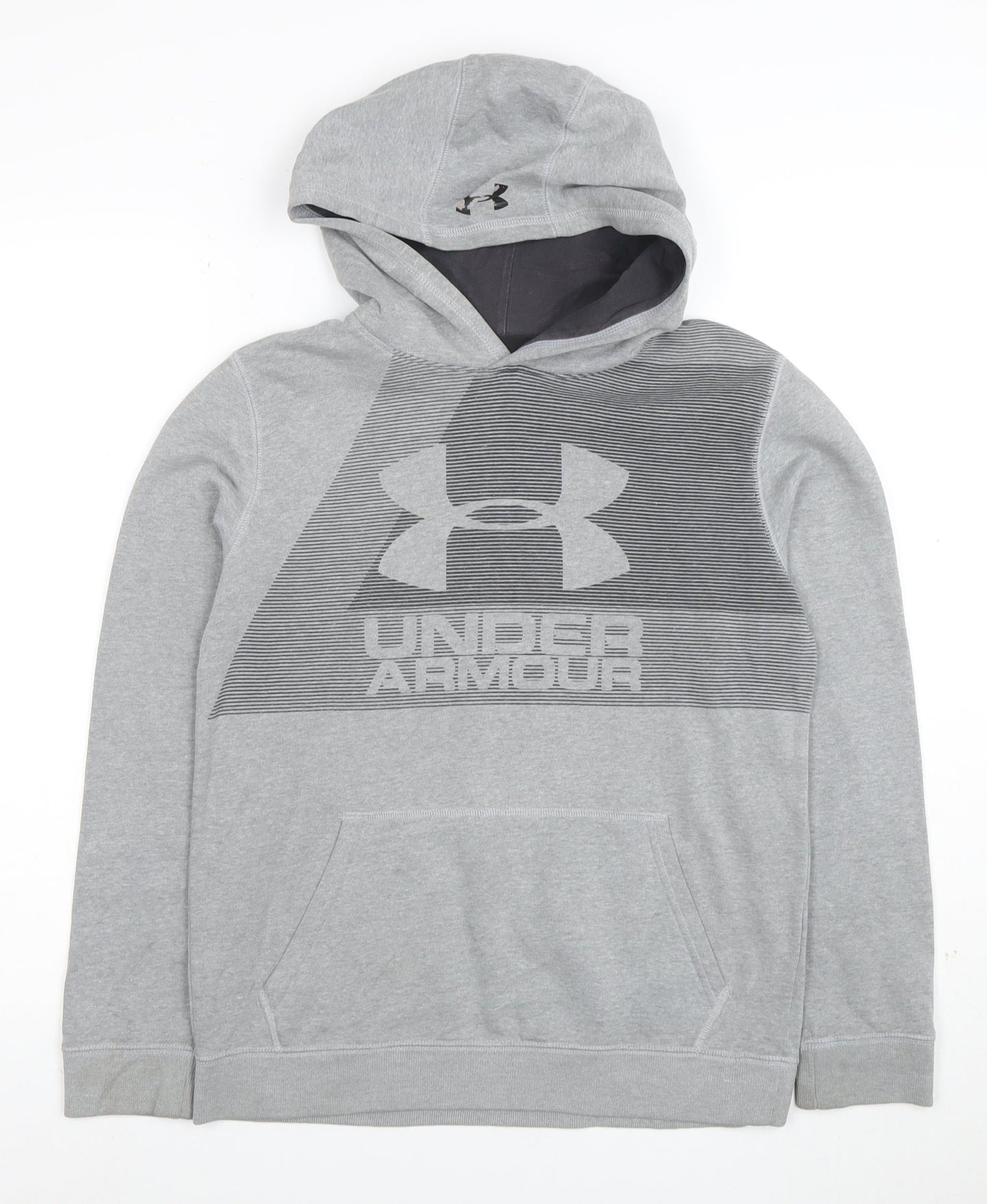 Under Armour Boys Grey Pullover Hoodie YLG Loose Fit Fleece
