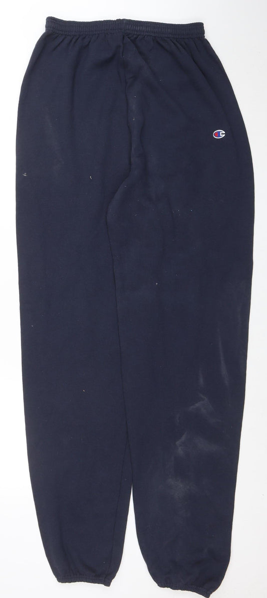 Champion Men's Blue Fleece Jogger Trousers Size L Elastic Waist