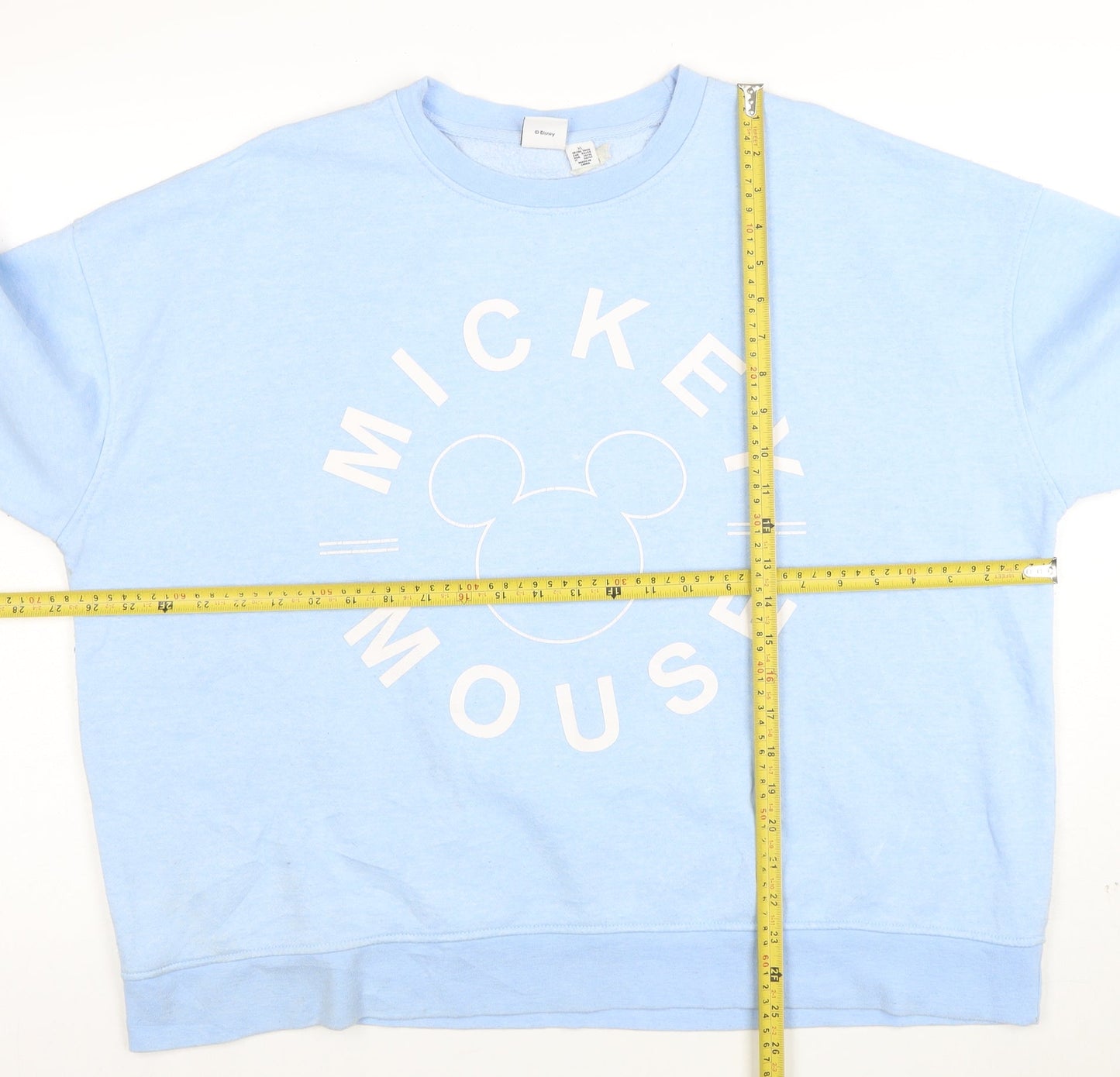 Disney Women Blue Mickey Mouse Pullover Sweatshirt Size XL