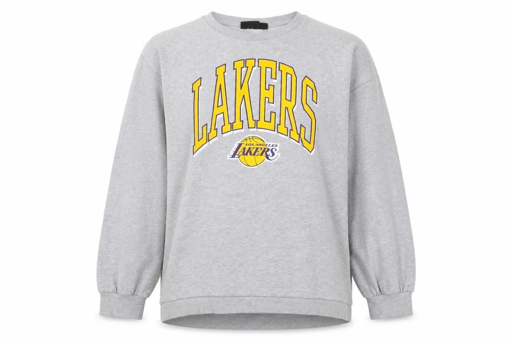 NBA Los Angeles Lakers Grey Sweatshirt Women XL Relaxed Fit