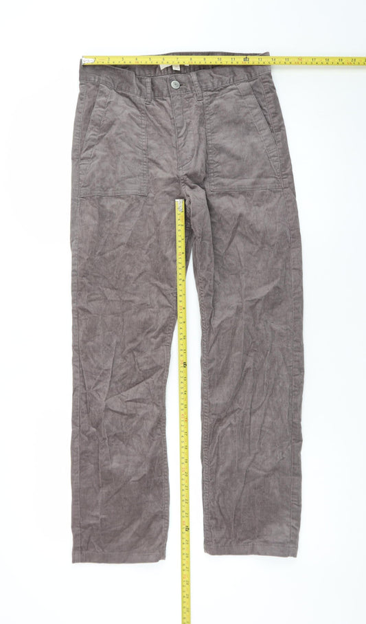 Marks and Spencer Per Una Women's Brown Corduroy Straight Trousers Size 10