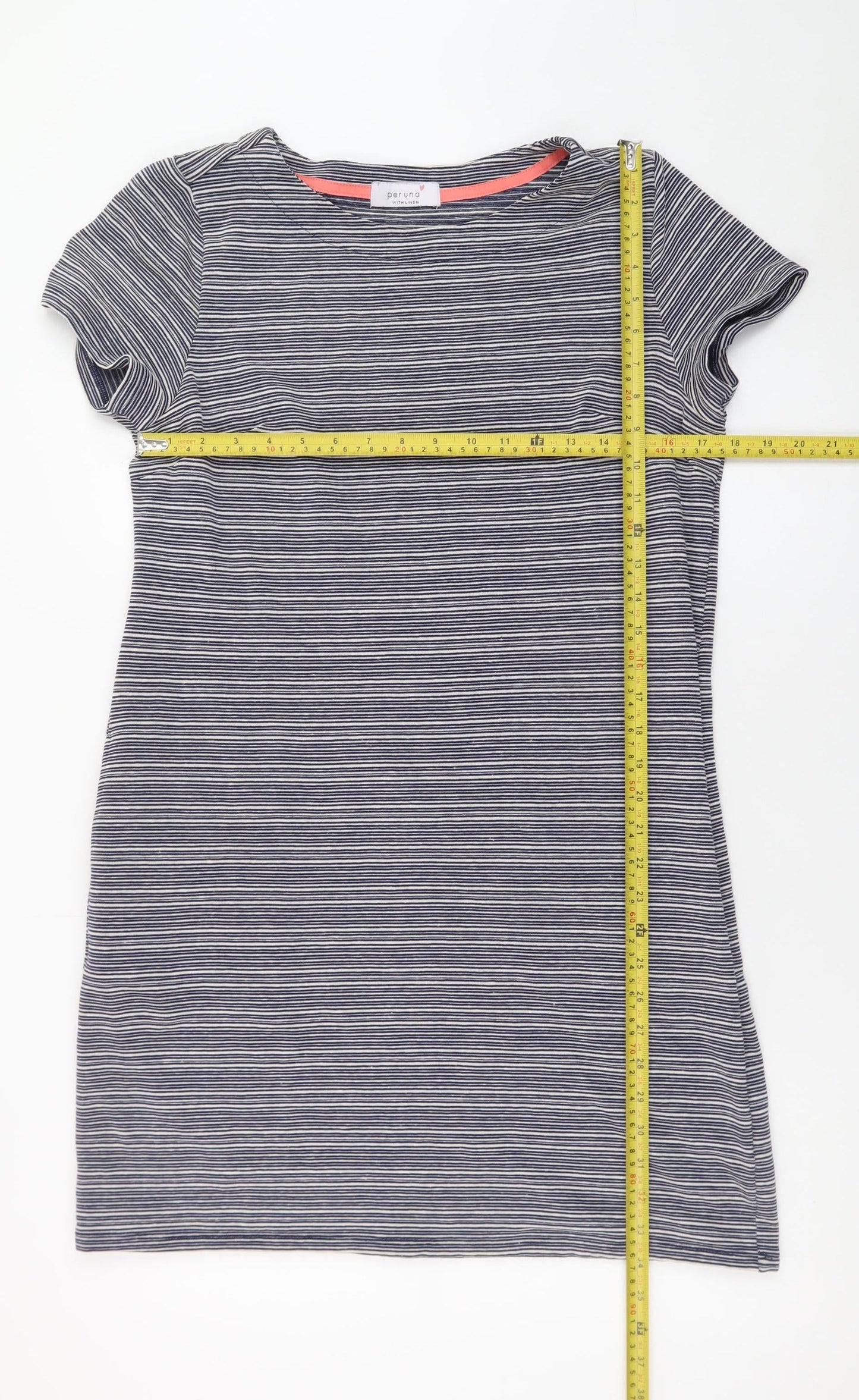 Marks and Spencer Women Blue Stripe T-Shirt Dress Size 14