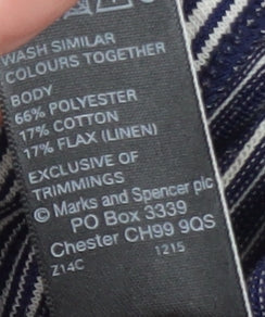 Marks and Spencer Women Blue Stripe T-Shirt Dress Size 14
