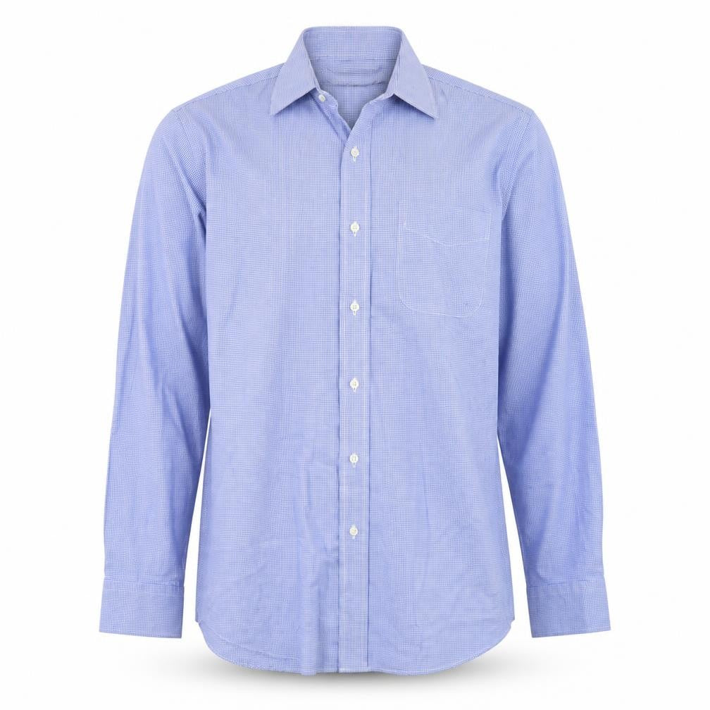 Lauren Ralph Lauren Men's Blue Fitted Non-Iron Cotton Dress Shirt 15.5 39