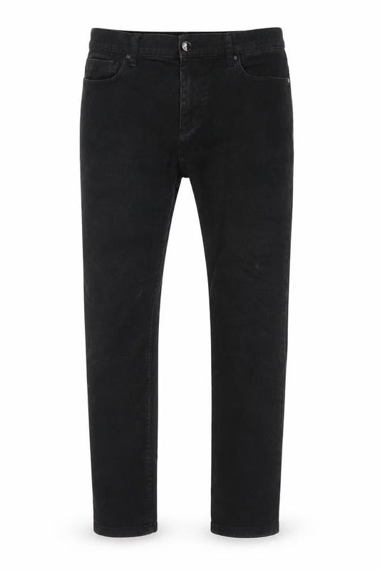 Front view of Denim Co. Men's Black Straight Jeans 32W 30L Regular Fit