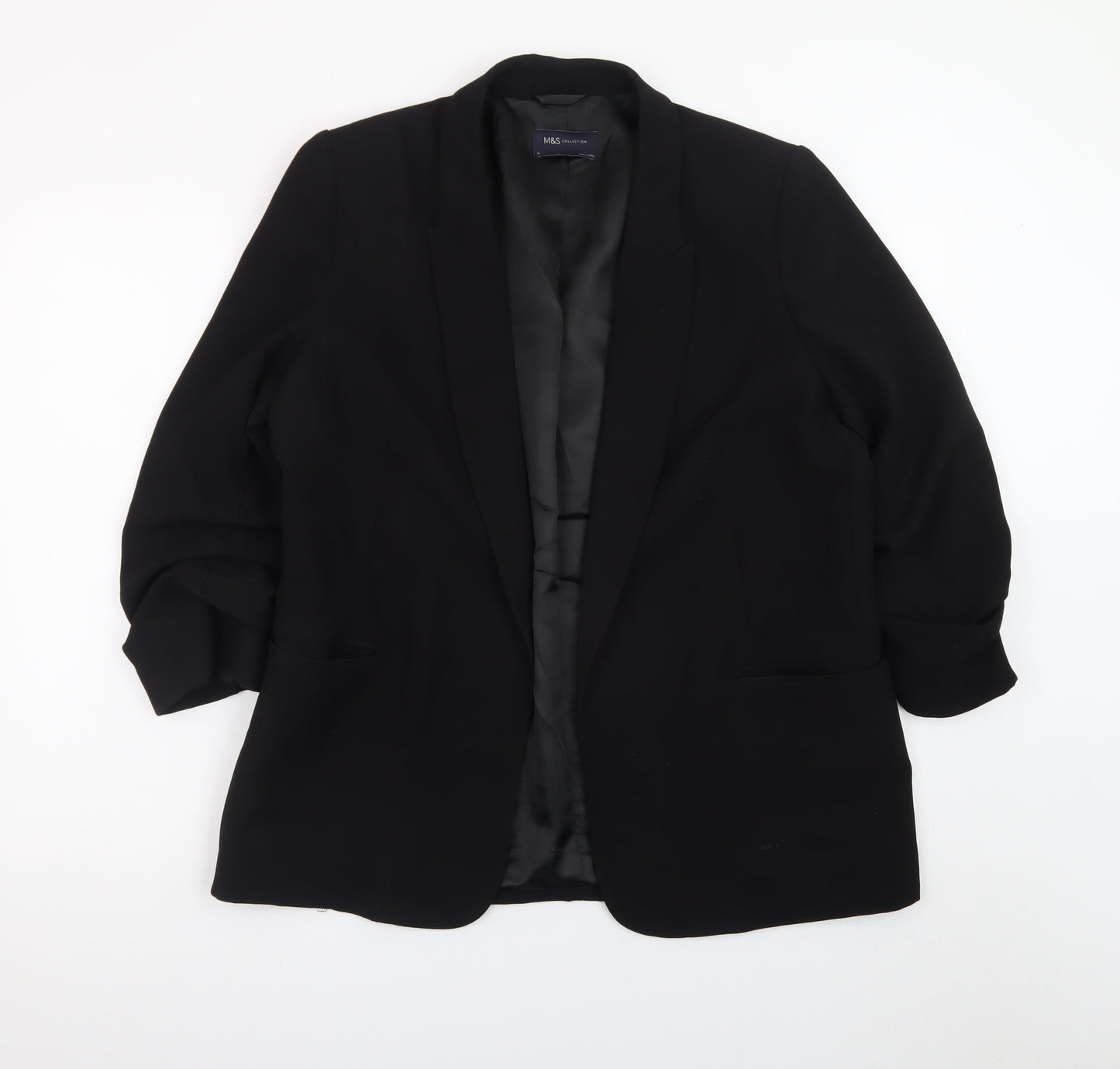 Marks and Spencer Women Black Classic Blazer UK 14 Regular Fit