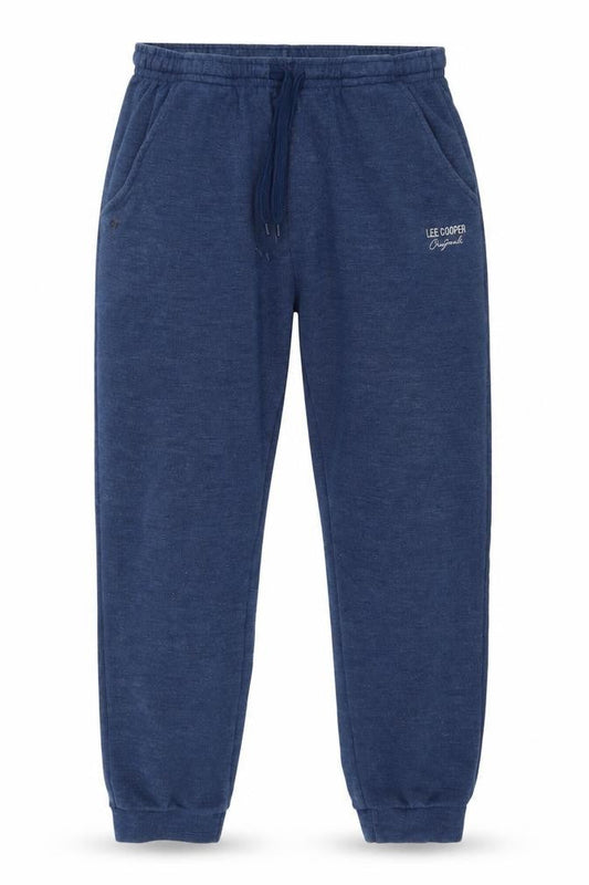 Lee Cooper Men's Blue Jogger Trousers L Regular Fit Elastic Waist
