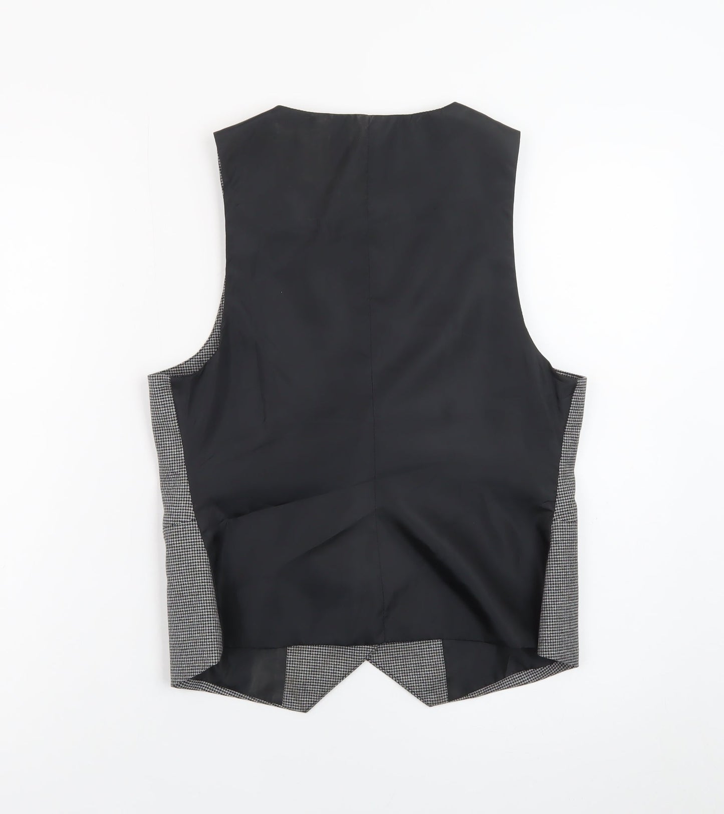 Zara Women Grey Check Waistcoat Vest Medium Classic Tailored