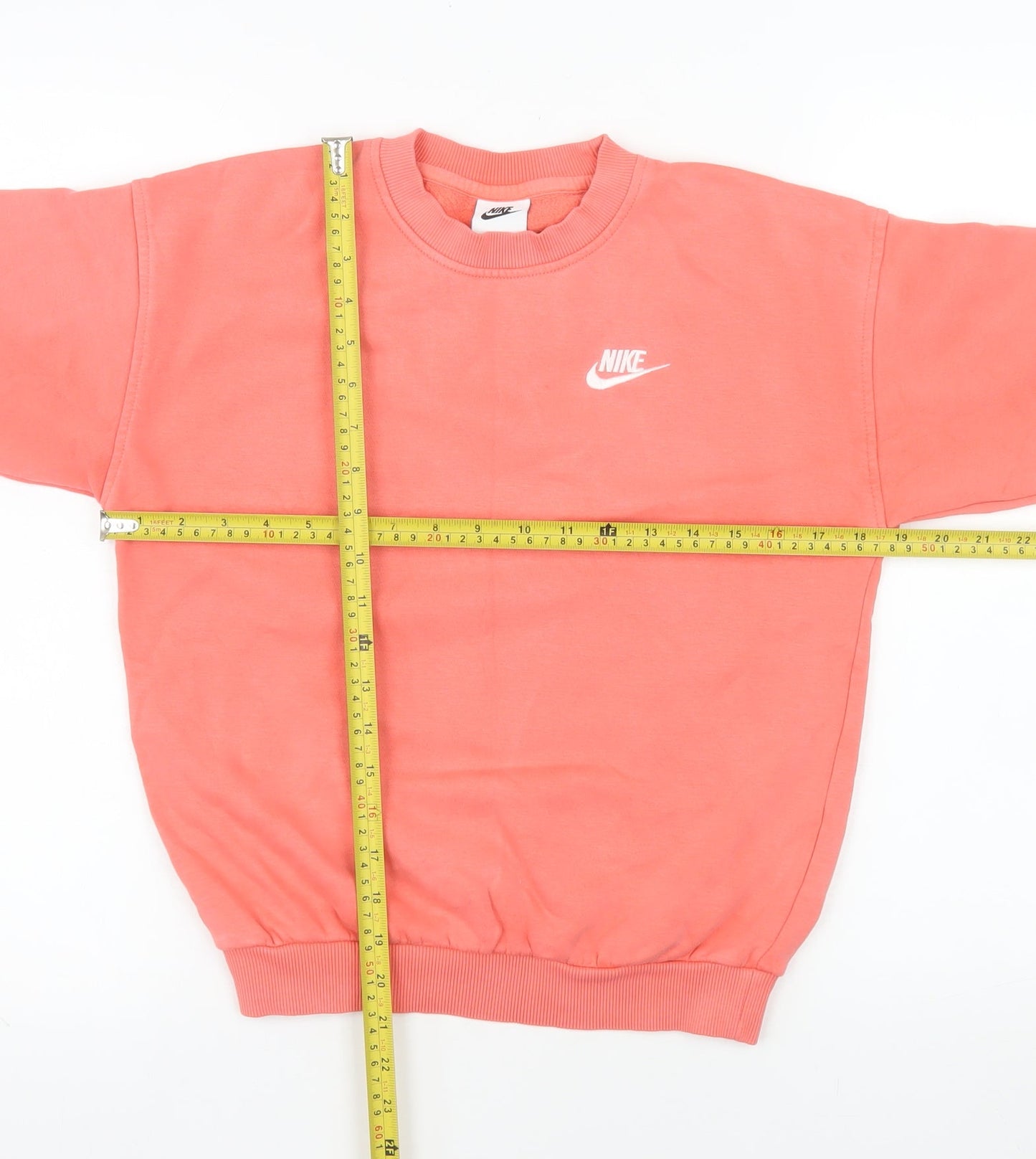 Nike Girls Pink Crew Neck Pullover Sweatshirt Size S 128-137cm
