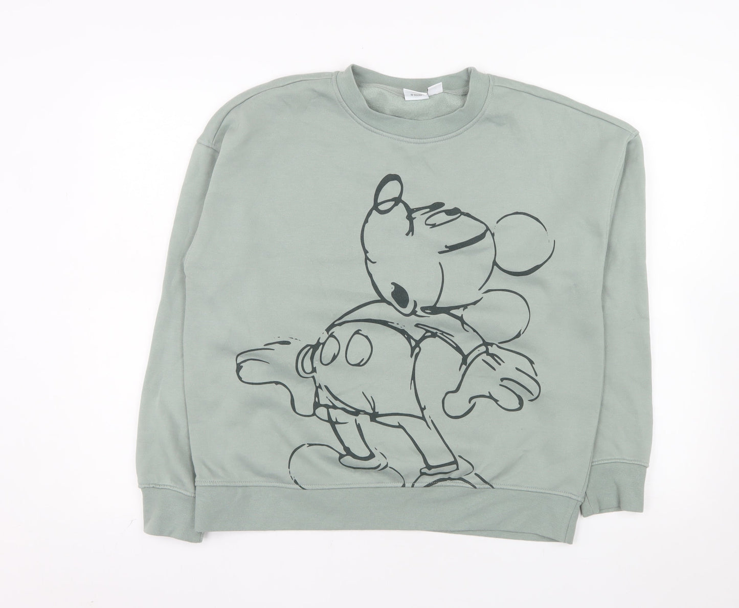 Primark Disney Women Green Mickey Mouse Sweatshirt Size S 10/12