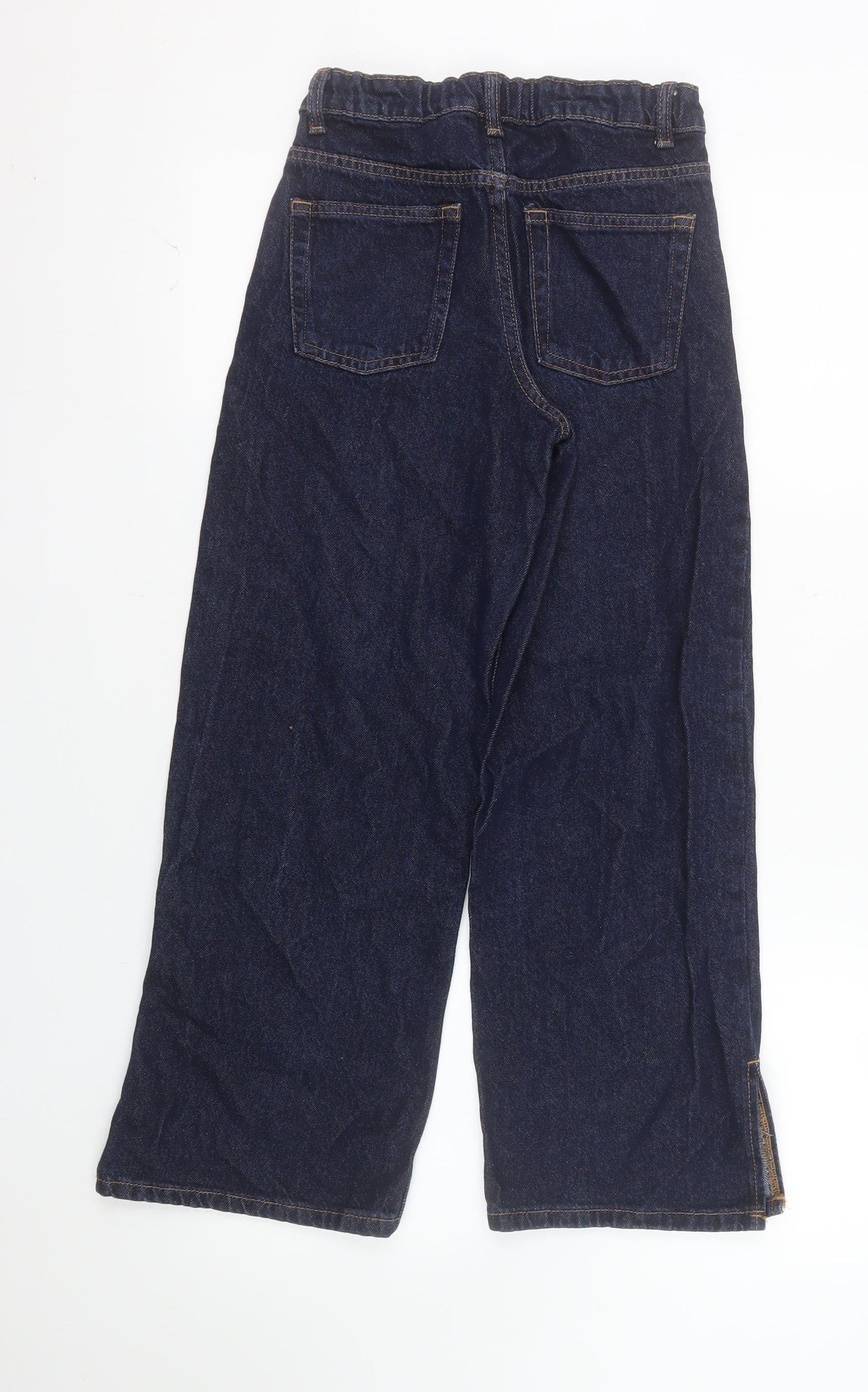 Primark Girls Blue Wide-Leg Jeans 9-10 Years Cotton Denim Casual