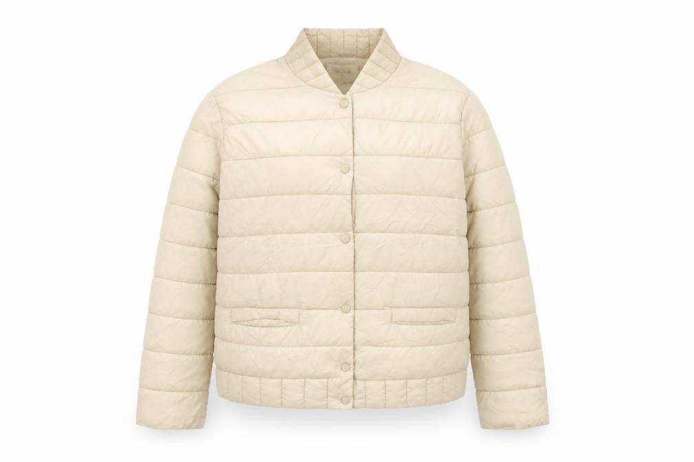 Cream Womens Beige Size 14 Quilted Lightweight Puffer Jacket