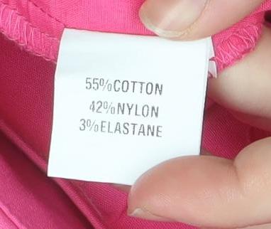 Amber Women Pink Cropped Chino Trousers Size S Cotton Blend