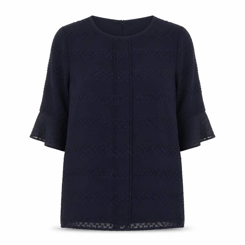 Oasis Women's Blue 3/4 Sleeve Tunic Blouse UK 10