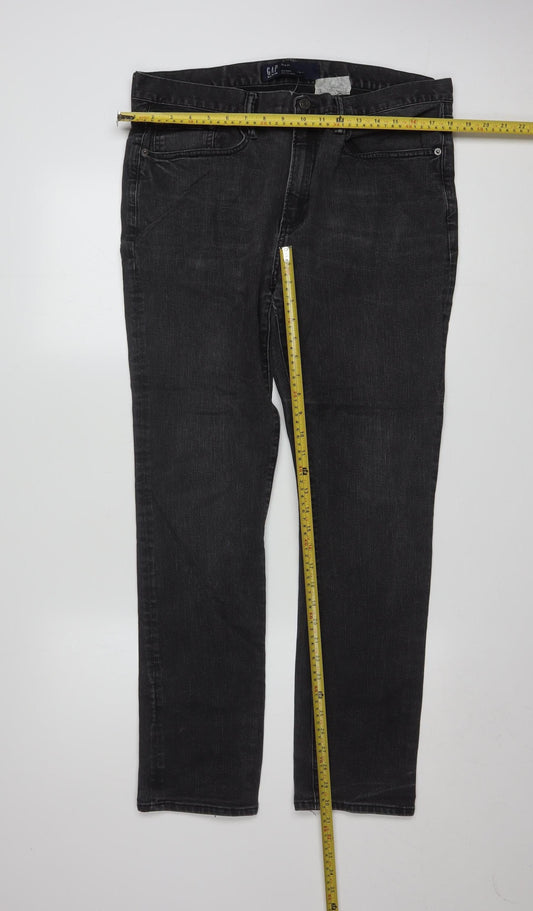 GAP Mens Black Skinny Jeans 33x30 Denim Stretch Classic Fit