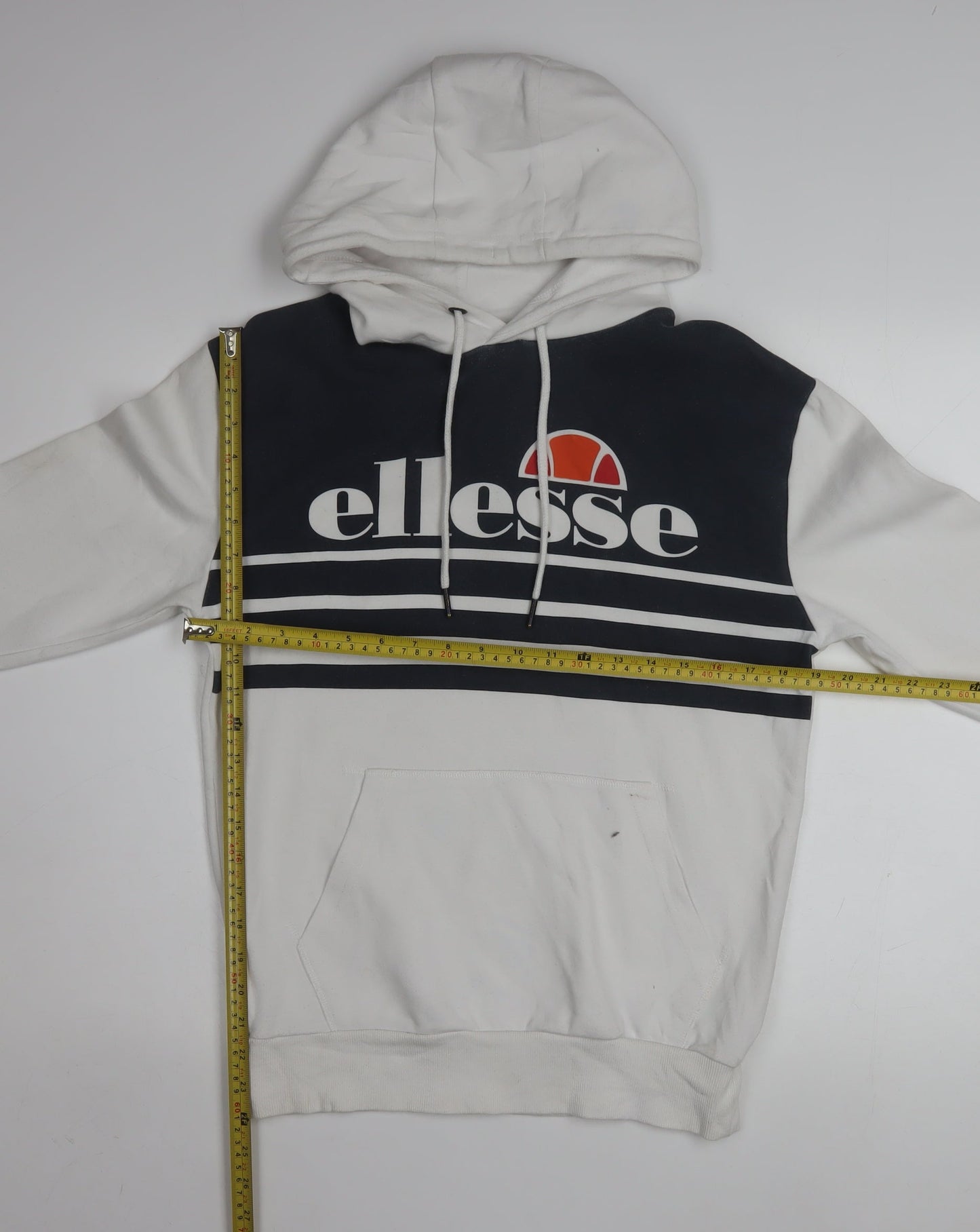 Ellesse Mens White XS Pullover Hoodie with Logo Graphic Print