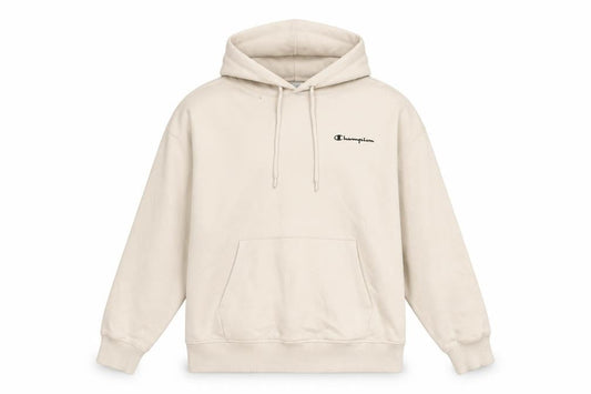 Champion Men's Beige Pullover Hoodie Large Cotton Fleece