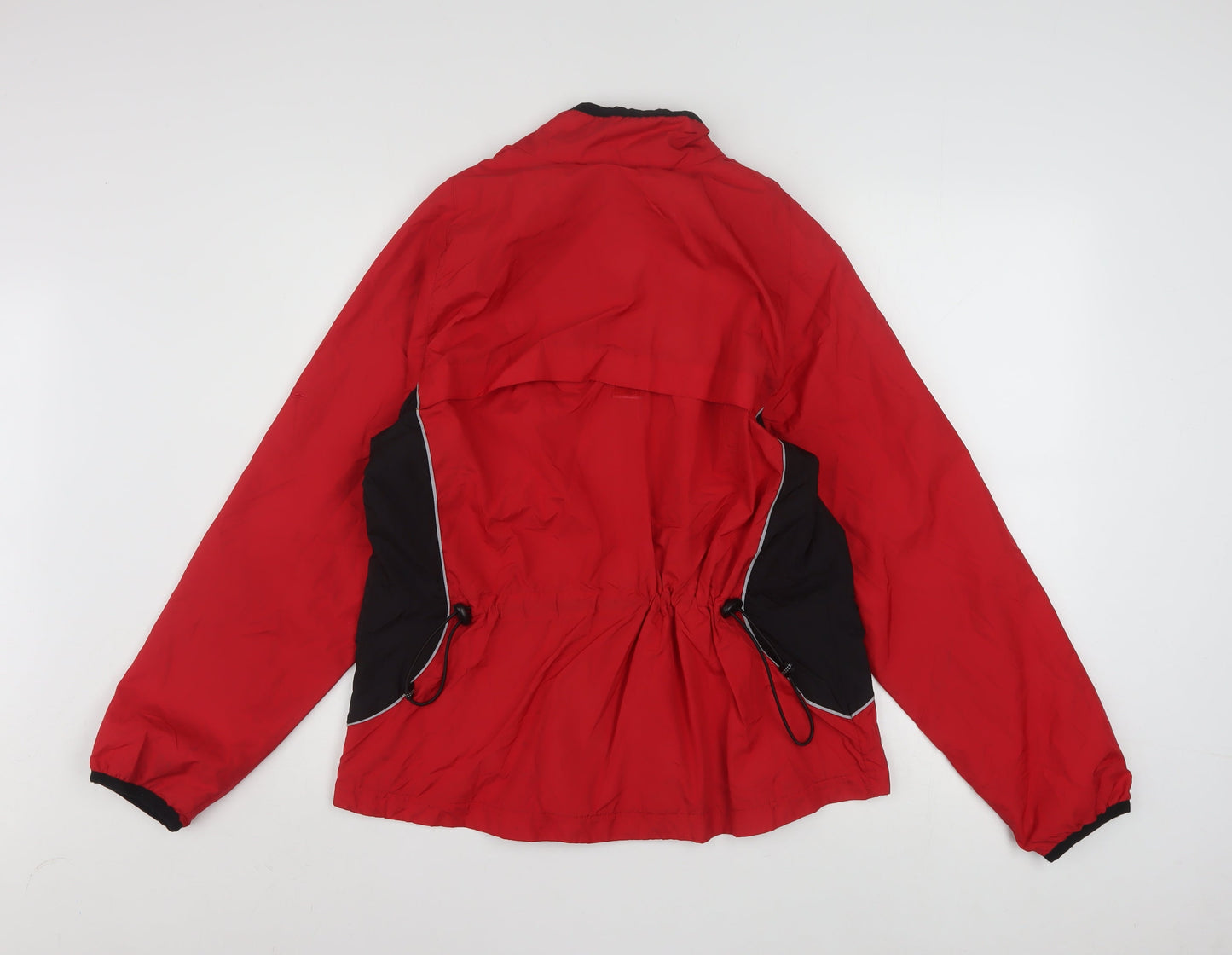 Athletic Works Women Red Windbreaker Jacket L 12/14 Lightweight Polyester