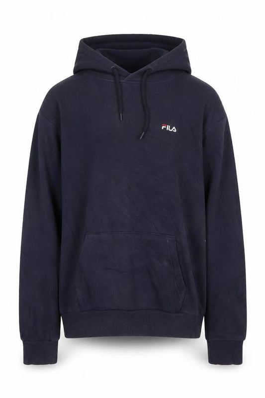Fila Men's Blue Pullover Hoodie XS Regular Fit Logo Fleece