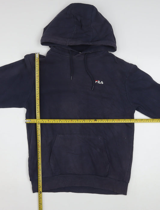 Fila Men's Blue Pullover Hoodie XS Regular Fit Logo Fleece