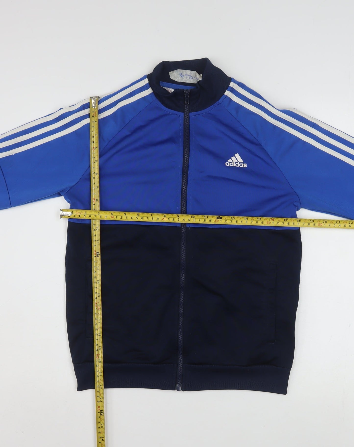 adidas Boys Blue 13-14 Years Track Jacket Full Zip Sports Activewear