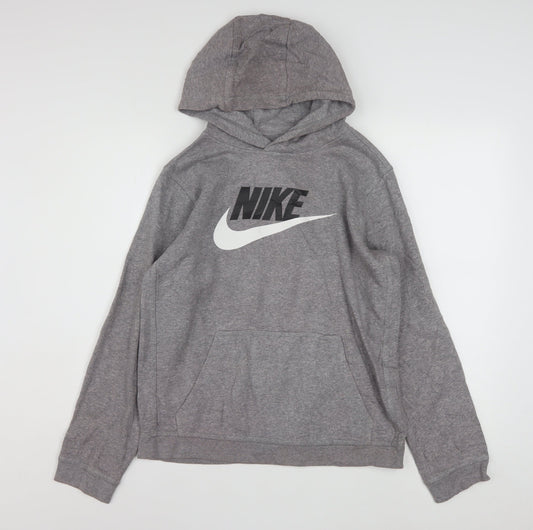 Nike Men's Grey XL Pullover Hoodie Standard Fit Graphic Logo