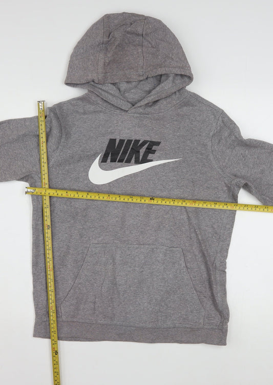 Nike Men's Grey XL Pullover Hoodie Standard Fit Graphic Logo