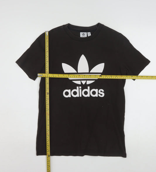 Adidas Womens Black Crew Neck Short Sleeve T-Shirt Size 14
