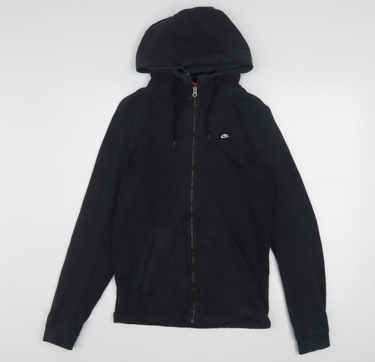 Nike Men's Black Full Zip Hoodie XS Regular Fit Cotton Blend