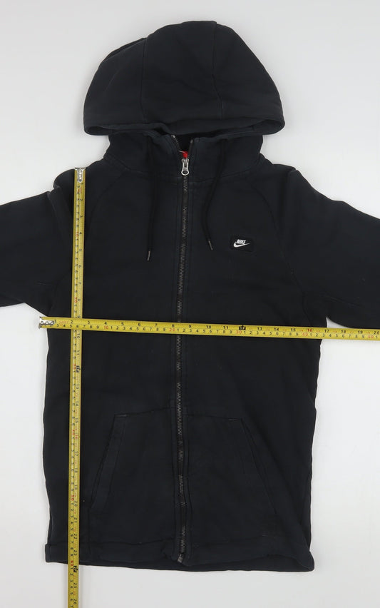 Nike Men's Black Full Zip Hoodie XS Regular Fit Cotton Blend