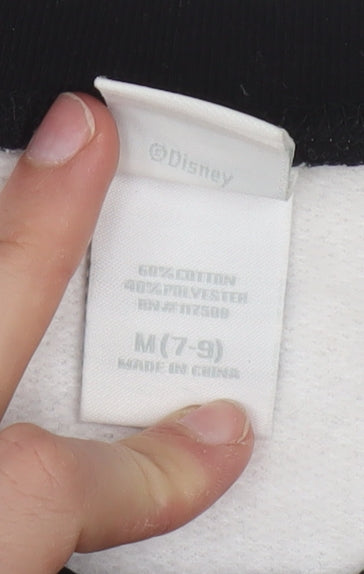 Additional view of Disney girls’ black & white mickey & minnie sweatshirt m (7-9) cotton blend